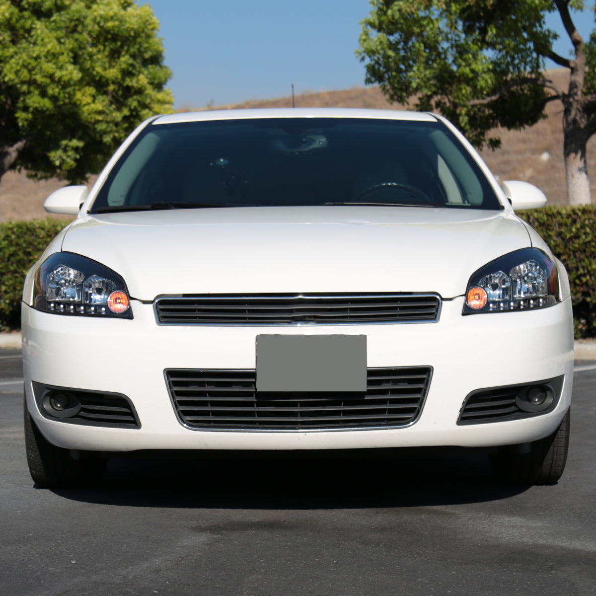 2006-2013 Chevrolet Impala / 2014-2015 Impala Limited / 2006-2007 Monte Carlo Factory Style Crystal Headlights w/ SMD LED Light Strip (Matte Black Housing/Clear Lens)