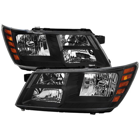 2009-2020 Dodge Journey Factory Style Headlights (Matte Black Housing/Clear Lens)
