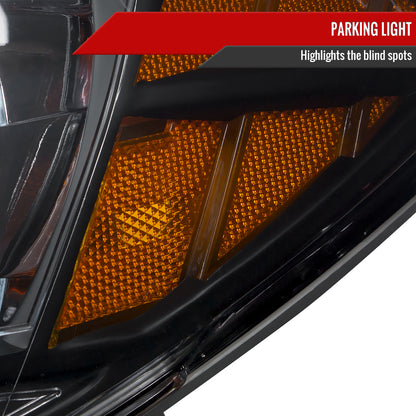 2008-2012 Chevrolet Malibu LS/LT/LTZ/Hybrid Crystal Headlights w/ Amber Reflectors (Matte Black Housing/Clear Lens)