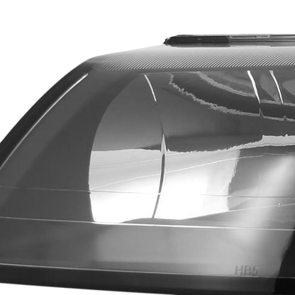 1999-2004 Ford Mustang Factory Style Headlights w/ Amber Reflectors(Matte Black Housing/Clear Lens)