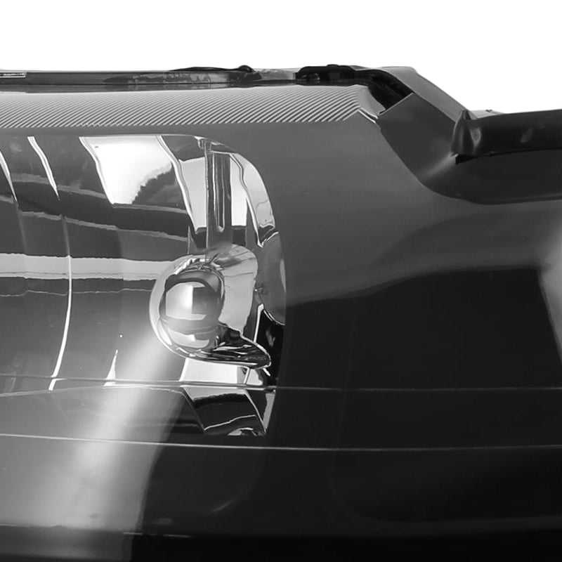 1999-2004 Ford Mustang Factory Style Headlights w/ Amber Reflectors(Matte Black Housing/Clear Lens)