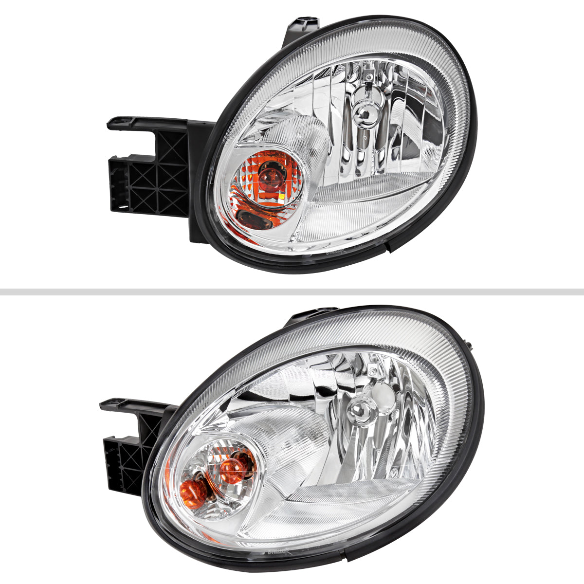 2003-2005 Dodge Neon Factory Style Headlights (Chrome Housing/Clear Lens)