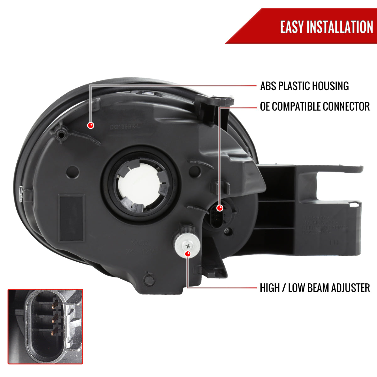 2003-2005 Dodge Neon Factory Style Headlights (Chrome Housing/Clear Lens)