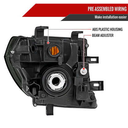 2005-2008 Nissan Frontier/2005-2006 Pathfinder Factory Style Headlights (Matte Black Housing/Clear Lens)