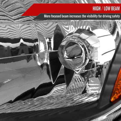 2006-2009 Toyota Prius Factory Style Headlights with Amber Reflector (Matte Black Housing/Clear Lens)