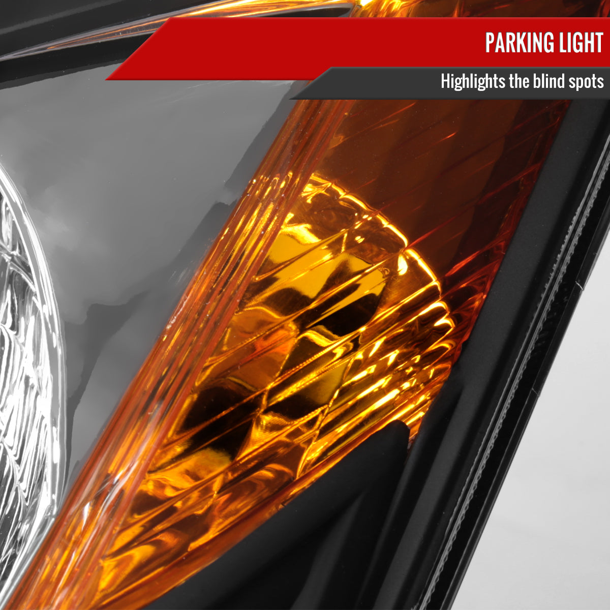 2006-2009 Toyota Prius Factory Style Headlights with Amber Reflector (Matte Black Housing/Clear Lens)