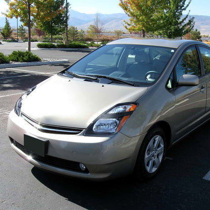 2006-2009 Toyota Prius Factory Style Headlights with Amber Reflector (Matte Black Housing/Clear Lens)