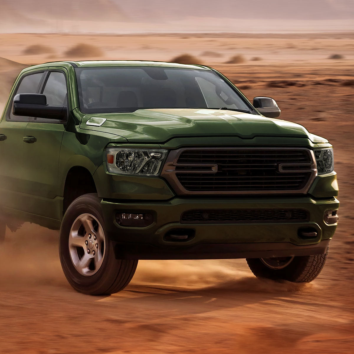 2019-2024 Dodge RAM 1500 Factory Style Headlights with Amber Reflectors (Chrome Housing/Smoked Lens)