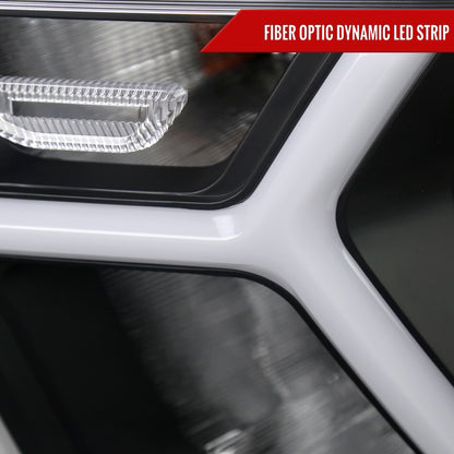 2019-2024 Dodge RAM 1500 Animated LED Bar Factory Style Headlights (Matte Black Housing/Clear Lens)