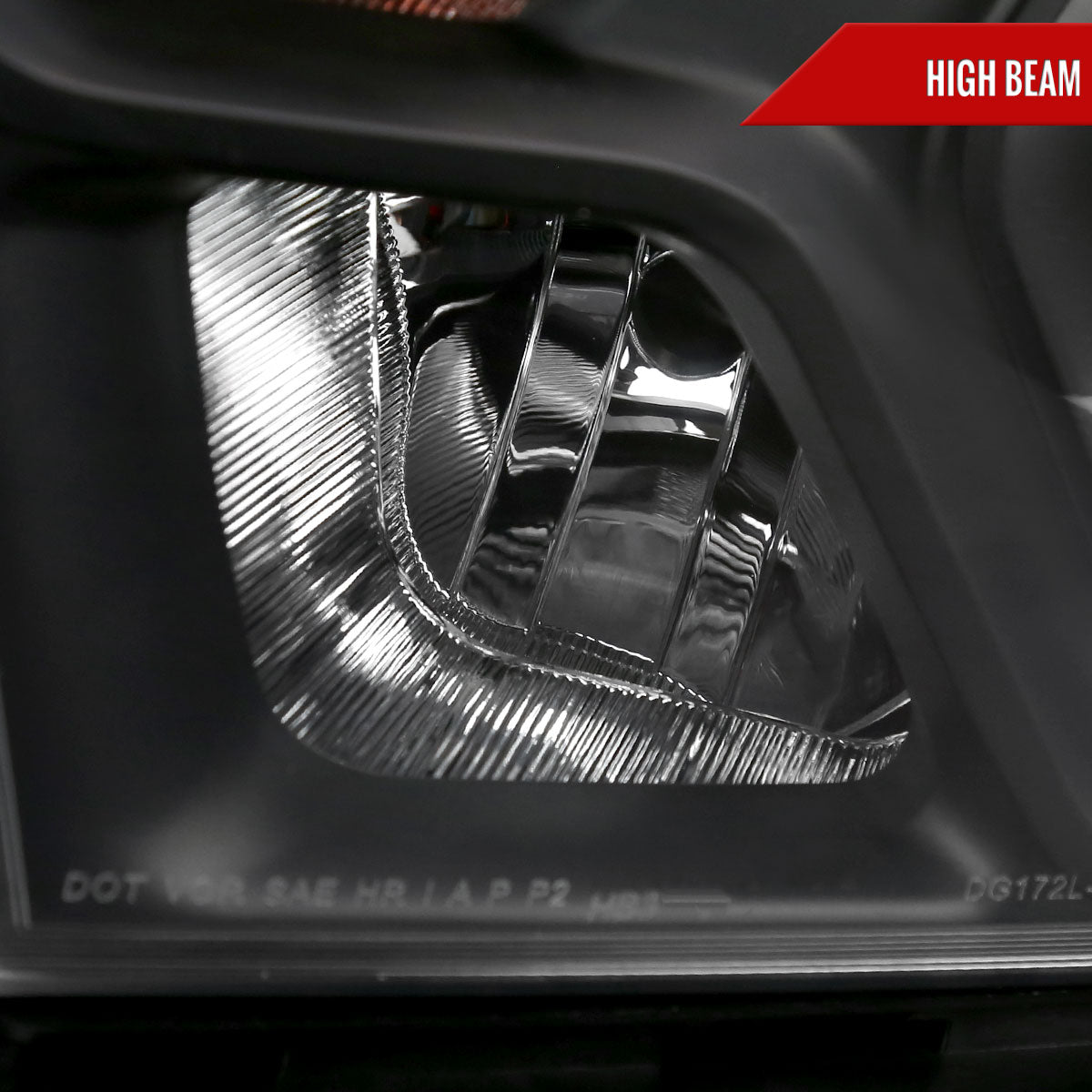 2019-2024 Dodge RAM 1500 Factory Style Headlights with Amber Reflectors (Matte Black Housing/Clear Lens)