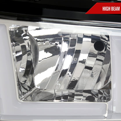2019-2024 Dodge RAM 2500/3500/4500/5500 LED Bar Factory Style Headlights (Chrome Housing/Clear Lens)