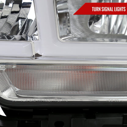2019-2024 Dodge RAM 2500/3500/4500/5500 LED Bar Factory Style Headlights (Chrome Housing/Clear Lens)