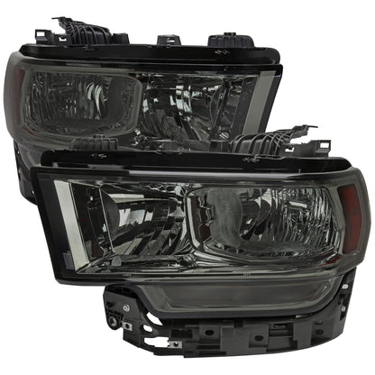 2019-2024 Dodge RAM 2500/3500/4500/5500 Factory Style Headlights (Chrome Housing/Smoked Lens)