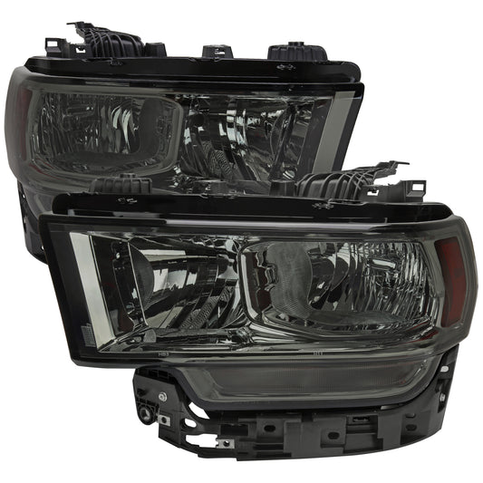 2019-2024 Dodge RAM 2500/3500/4500/5500 Factory Style Headlights (Chrome Housing/Smoked Lens)