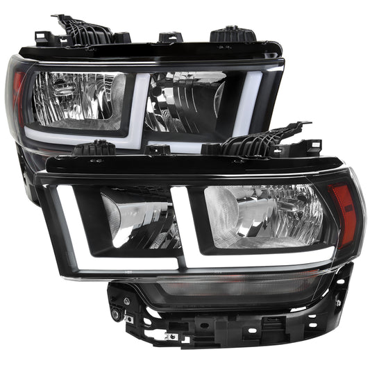 2019-2024 Dodge RAM 2500/3500/4500/5500 LED Bar Factory Style Headlights (Matte Black Housing/Clear Lens)