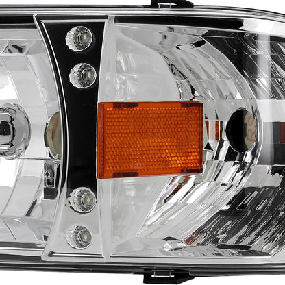 1994-2001 Dodge RAM 1500/ 1994-2002 Dodge RAM 2500 3500 Crystal Headlights (Chrome Housing/Clear Lens)