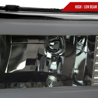 1994-2001 Dodge RAM 1500/ 1994-2002 RAM 2500/3500 Dual LED Bar Factory Style Headlights (Chrome Housing/Smoked Lens)
