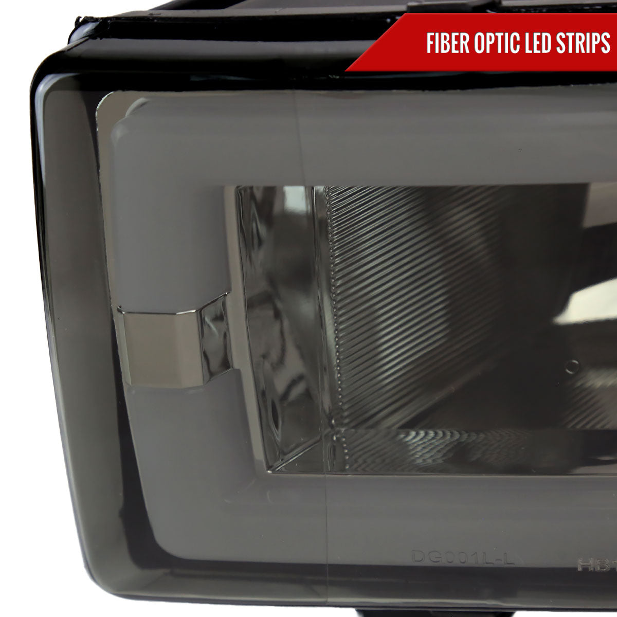 1994-2001 Dodge RAM 1500/ 1994-2002 RAM 2500/3500 Dual LED Bar Factory Style Headlights (Chrome Housing/Smoked Lens)