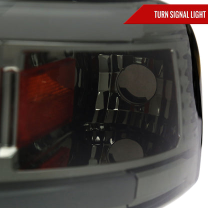 1994-2001 Dodge RAM 1500/ 1994-2002 RAM 2500/3500 Dual LED Bar Factory Style Headlights (Chrome Housing/Smoked Lens)