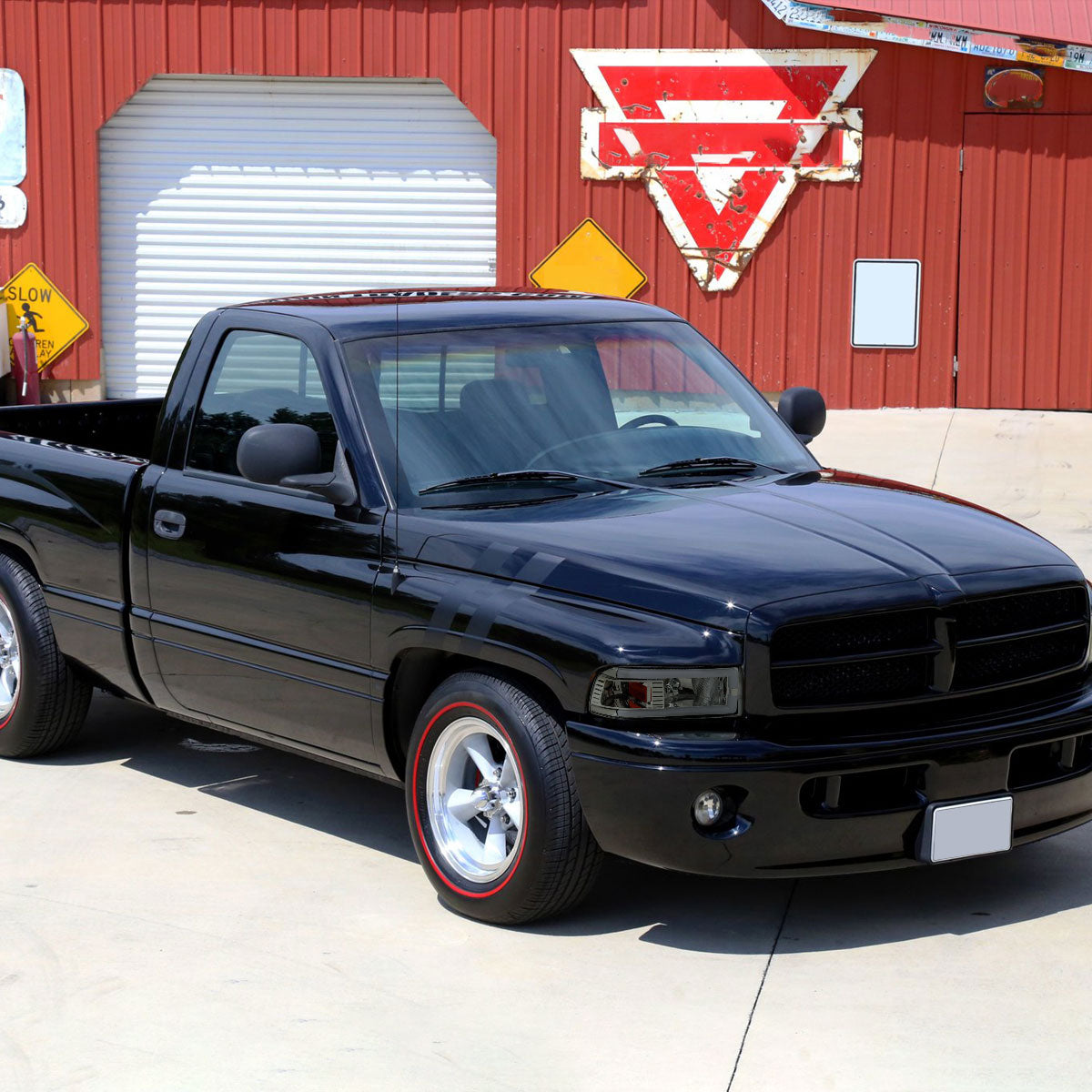 1994-2001 Dodge RAM 1500/ 1994-2002 RAM 2500/3500 Dual LED Bar Factory Style Headlights (Chrome Housing/Smoked Lens)