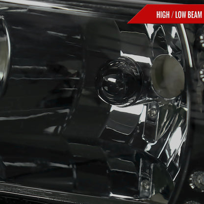1994-2001 Dodge RAM 1500/ 1994-2002 RAM 2500 3500 Crystal Headlights (Chrome Housing/Smoked Lens)