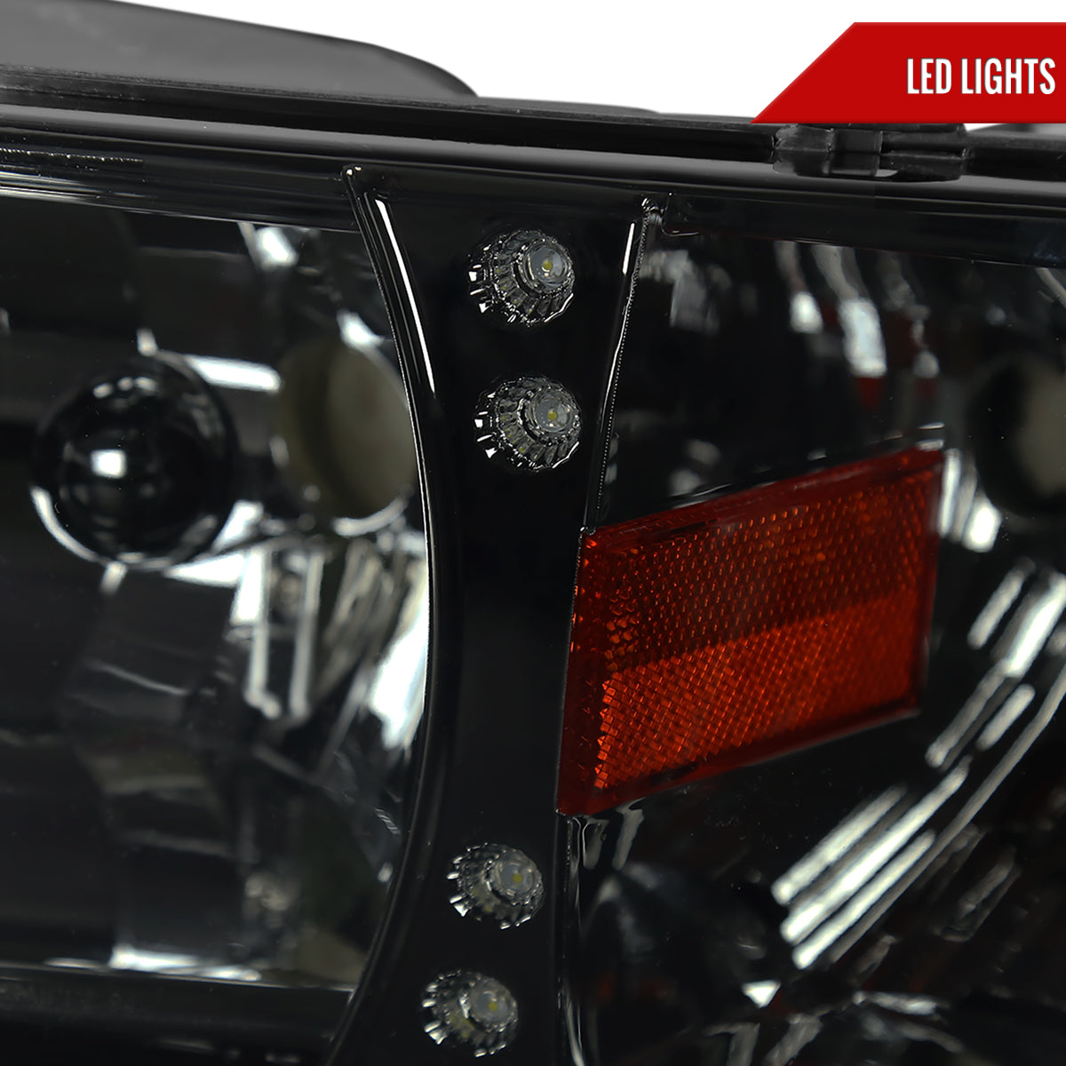 1994-2001 Dodge RAM 1500/ 1994-2002 RAM 2500 3500 Crystal Headlights (Chrome Housing/Smoked Lens)