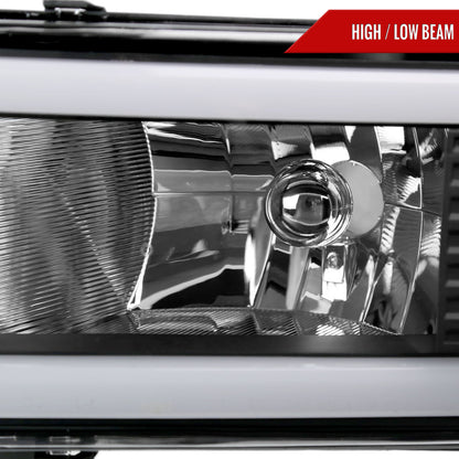 1994-2001 Dodge RAM 1500/ 1994-2002 RAM 2500/3500 Dual LED Bar Factory Style Headlights (Matte Black Housing/Clear Lens)