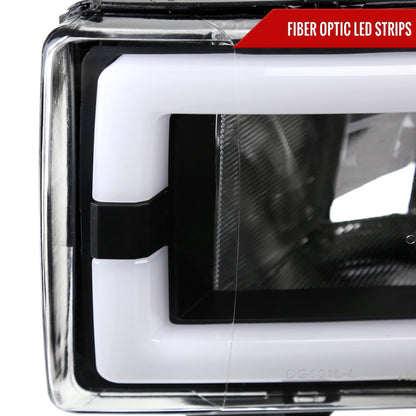 1994-2001 Dodge RAM 1500/ 1994-2002 RAM 2500/3500 Dual LED Bar Factory Style Headlights (Matte Black Housing/Clear Lens)