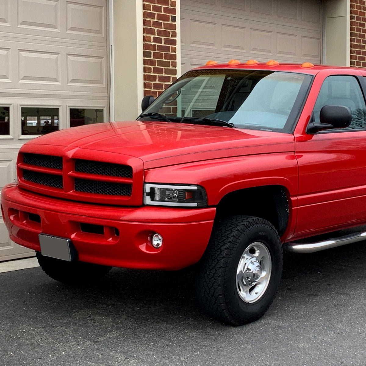 1994-2001 Dodge RAM 1500/ 1994-2002 RAM 2500/3500 Dual LED Bar Factory Style Headlights (Matte Black Housing/Clear Lens)
