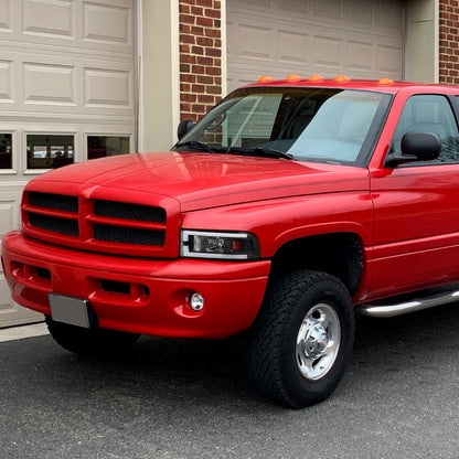 1994-2001 Dodge RAM 1500/ 1994-2002 RAM 2500/3500 Dual LED Bar Factory Style Headlights (Matte Black Housing/Clear Lens)