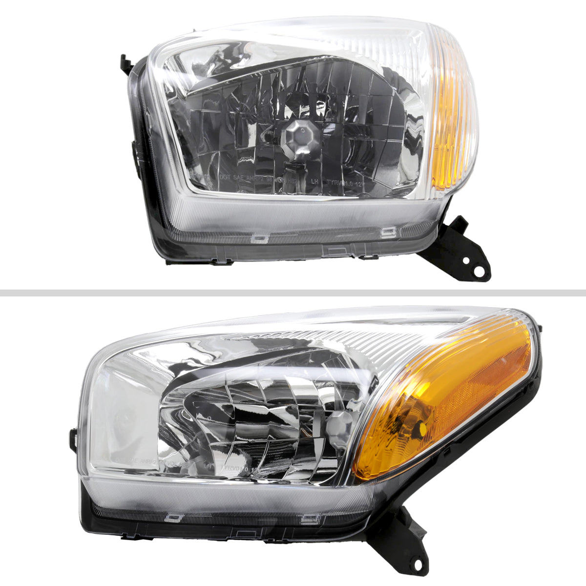 2001-2003 Toyota RAV4 Factory Style Headlights (Chrome Housing/Clear Lens)