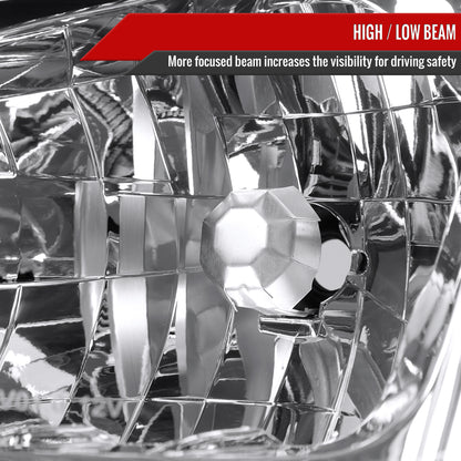 2001-2003 Toyota RAV4 Factory Style Headlights (Chrome Housing/Clear Lens)