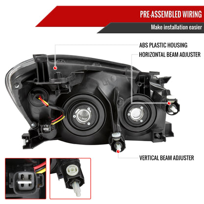 2006-2008 Toyota RAV4 Factory Style Headlights (Chrome Housing/Smoked Lens)