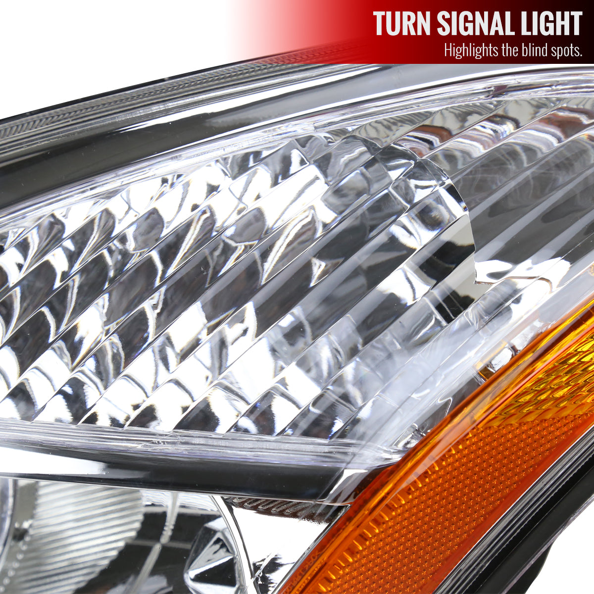 2008-2013 Nissan Rogue/ 2014-2015 Rogue Select Factory Style Headlights w/ Amber Reflectors (Chrome Housing/Clear Lens)