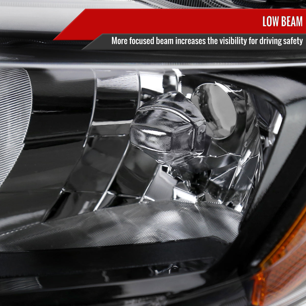 2014-2016 Nissan Rogue LED Strip Factory Style Headlights (Matte Black Housing/Clear Lens)
