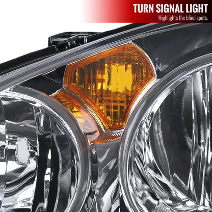 2002-2004 Acura RSX Factory Style Headlights w/ Amber Reflectors (Chrome Housing/Clear Lens)