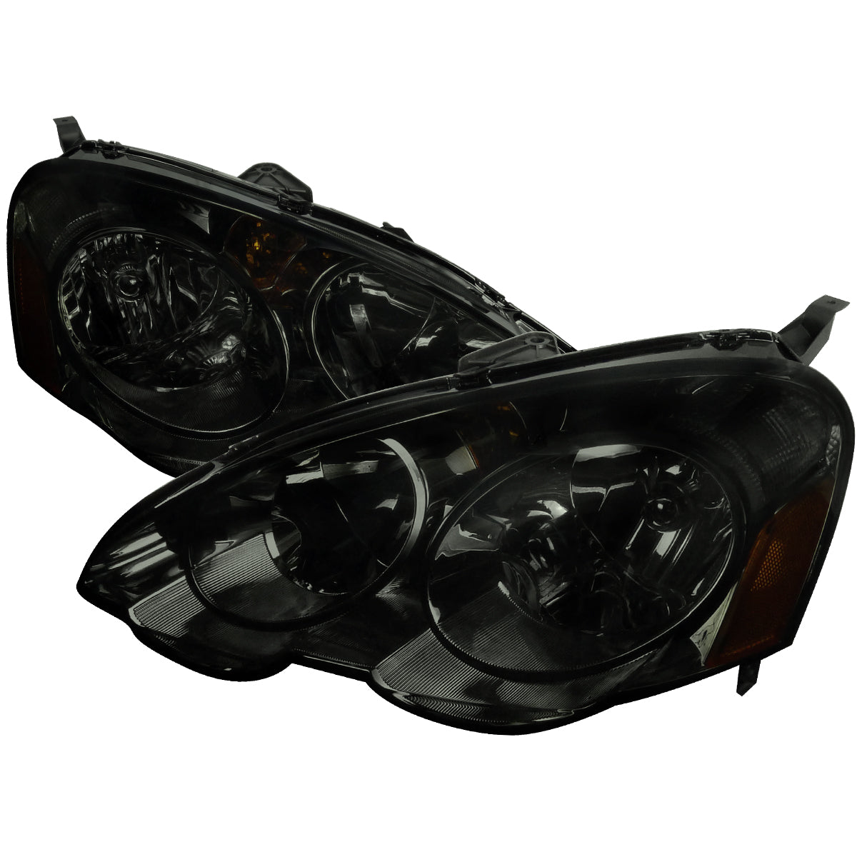 2002-2004 Acura RSX Factory Style Headlights w/ Amber Reflectors (Chrome Housing/Smoked Lens)
