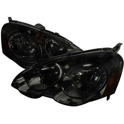 2002-2004 Acura RSX Factory Style Headlights w/ Amber Reflectors (Chrome Housing/Smoked Lens)