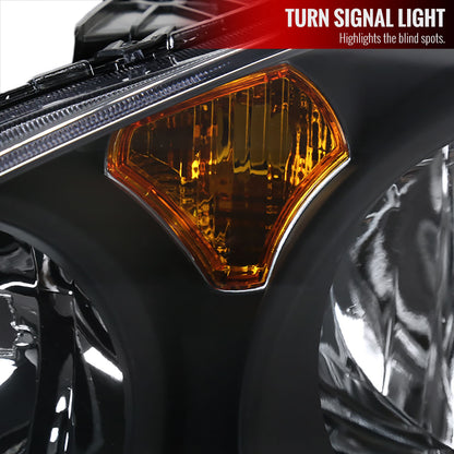 2002-2004 Acura RSX Factory Style Headlights w/ Amber Reflectors (Matte Black Housing/Clear Lens)