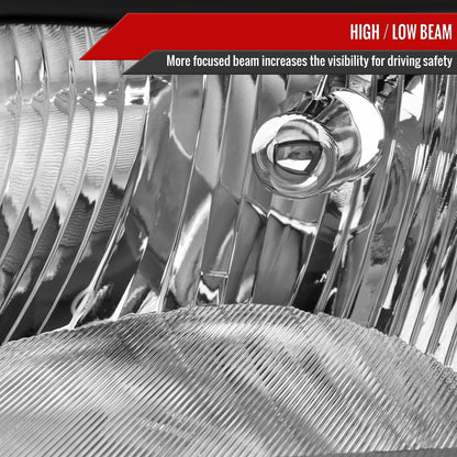 2007-2009 Nissan Sentra Factory Style Headlights with Amber Reflector (Matte Black Housing/Clear Lens)