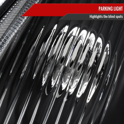 2007-2009 Nissan Sentra Factory Style Headlights with Amber Reflector (Matte Black Housing/Clear Lens)