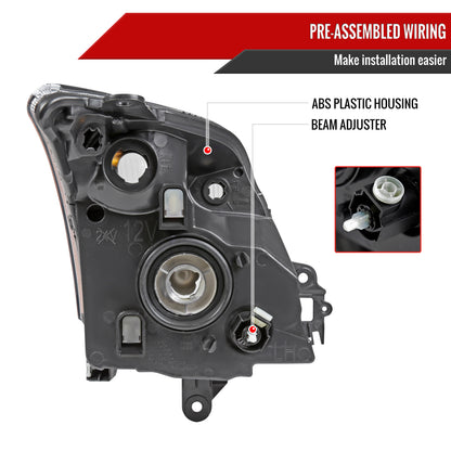 2007-2009 Nissan Sentra Factory Style Headlights with Amber Reflector (Matte Black Housing/Clear Lens)