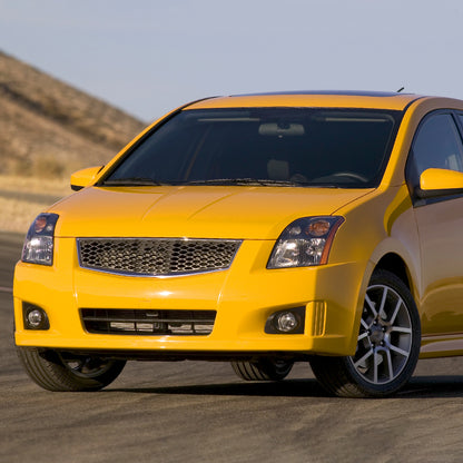 2007-2009 Nissan Sentra Factory Style Headlights with Amber Reflector (Matte Black Housing/Clear Lens)