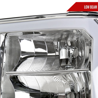 2007-2013 GMC Sierra 1500/ 2007-2014 1500HD 2500HD 3500HD LED Bar Factory Style Headlights (Chrome Housing/Clear Lens)