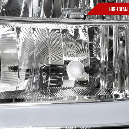 2007-2013 GMC Sierra 1500/ 2007-2014 1500HD 2500HD 3500HD LED Bar Factory Style Headlights (Chrome Housing/Clear Lens)