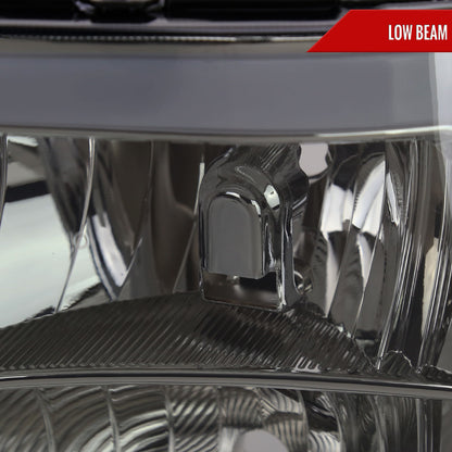 2007-2013 GMC Sierra 1500/ 2007-2014 1500HD 2500HD 3500HD LED Bar Factory Style Headlights (Chrome Housing/Smoked Lens)