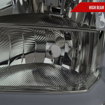 2007-2013 GMC Sierra 1500/ 2007-2014 1500HD 2500HD 3500HD LED Bar Factory Style Headlights (Chrome Housing/Smoked Lens)