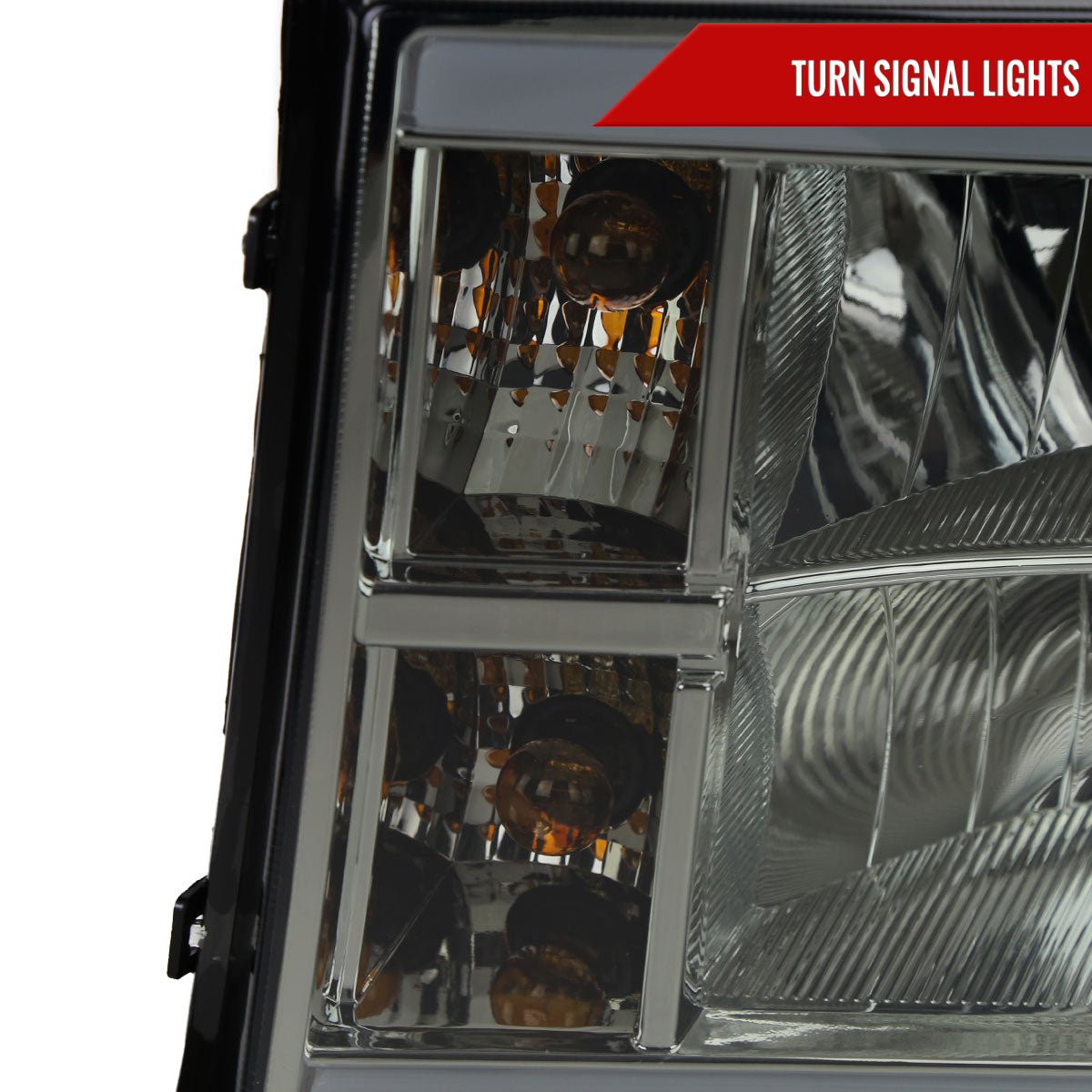 2007-2013 GMC Sierra 1500/ 2007-2014 1500HD 2500HD 3500HD LED Bar Factory Style Headlights (Chrome Housing/Smoked Lens)