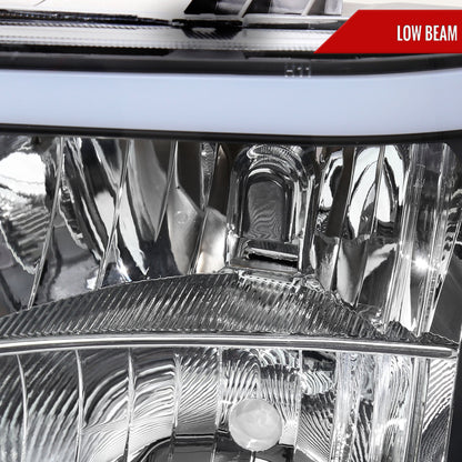 2007-2013 GMC Sierra 1500/2500/3500 LED Bar Factory Style Headlights (Matte Black Housing/Clear Lens)