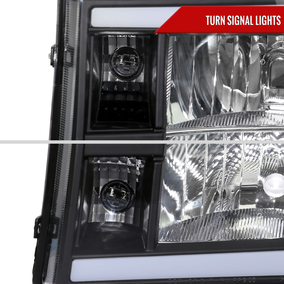 2007-2013 GMC Sierra 1500/2500/3500 LED Bar Factory Style Headlights (Matte Black Housing/Clear Lens)